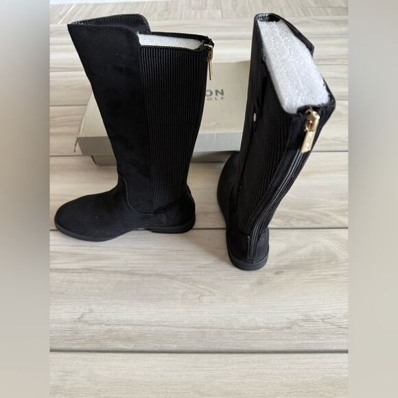 Kenneth Cole Big Girls' Kelly Stretch Boots Black size 1 New in Box - Picture 3 of 5